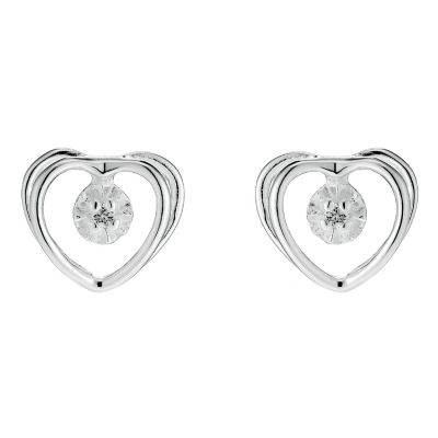 Silver Heart Cubic Zirconia Earrings - Product number 8648344