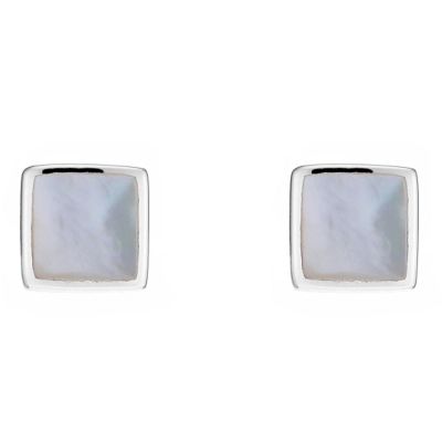 Silver Square Mother Of Pearl Stud Earrings - Product number 8648352