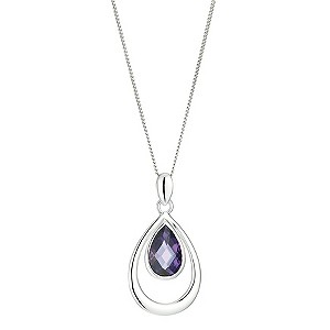 Silver Lavender Cubic Zirconia Oval PendantSilver Lavender Cubic Zirconia Oval Pendant