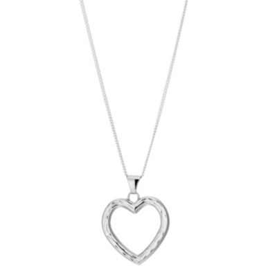 Silver Diamond Cut Open Heart Pendant - Product number 8648468