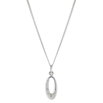 Silver Oval Cubic Zirconia Pendant - Product number 8648492