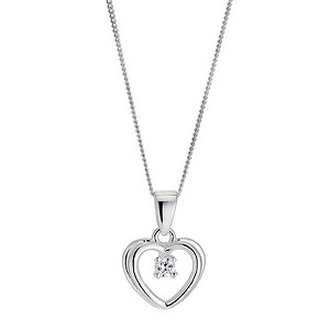 Silver Cubic Zirconia & Heart PendantSilver Cubic Zirconia & Heart Pendant