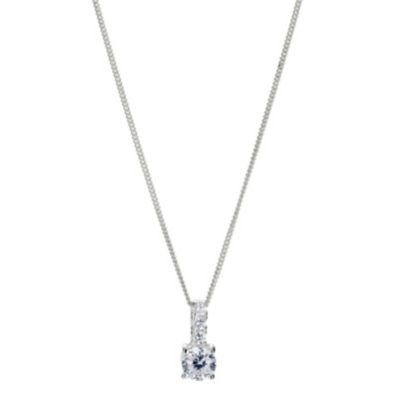 Silver Cubic Zirconia Solitaire Pendant - Product number 8648514