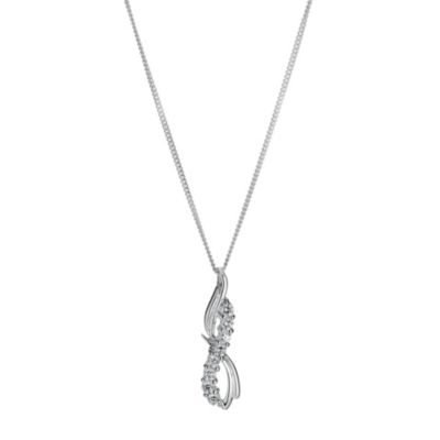 Silver Cubic Zirconia Twist Pendant - Product number 8648549