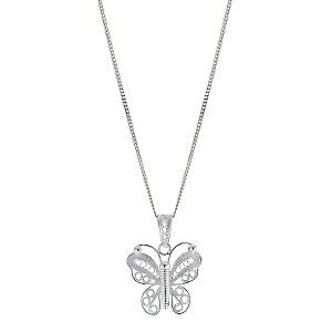 Silver Large Butterfly Pendant