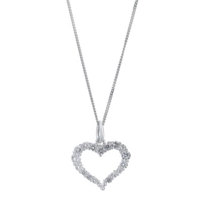 Silver Cubic Zirconia Heart Pendant - Product number 8648735