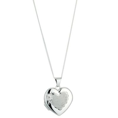 Silver Diamond Cut Heart Locket - Product number 8648786
