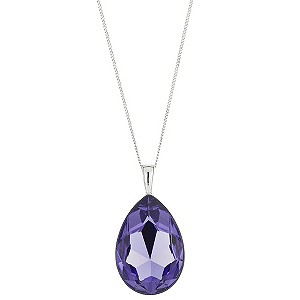 Silver Purple Crystal Oval PendantSilver Purple Crystal Oval Pendant
