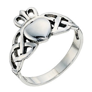 Classic Silver Claddagh Ring Size P