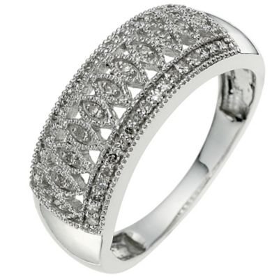9ct white gold vintage 0.15 carat diamond ring