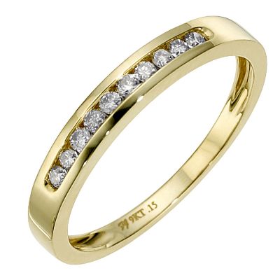 9ct yellow gold diamond eternity ring