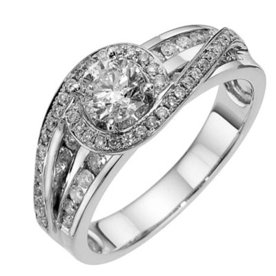 18ct white gold 1 carat diamond solitaire ring
