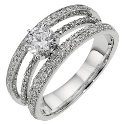 18ct white gold 1 carat diamond solitaire ring