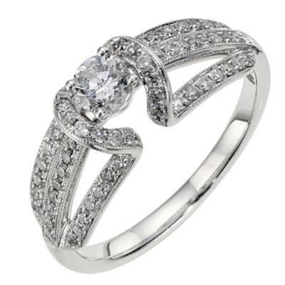 18ct white gold 1/3 carat diamond solitaire ring