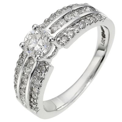 18ct white gold 1 carat diamond solitaire ring