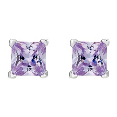 Silver Lilac Cubic Zirconia Stud Earrings - Product number 8655987