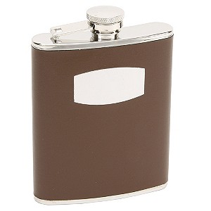 H Samuel Brown Leather Hipflask