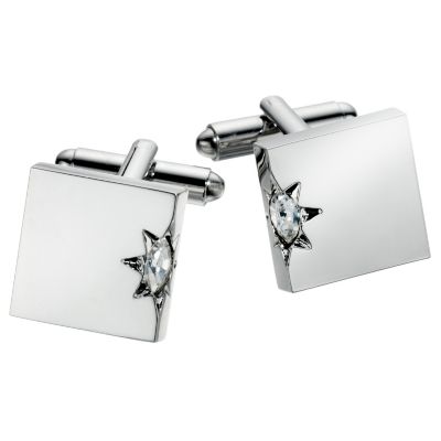 H Samuel Crystal Star Splash Cufflinks