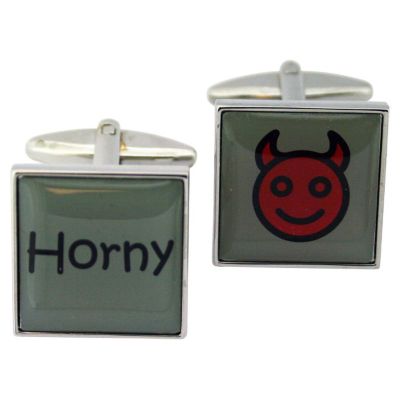 H Samuel Mens Horny Devil Cufflinks