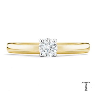 Tolkowsky 18ct yellow gold I I1 1/3 carat diamond ring