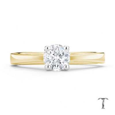Tolkowsky 18ct yellow gold I I1 1/2 carat diamond ring