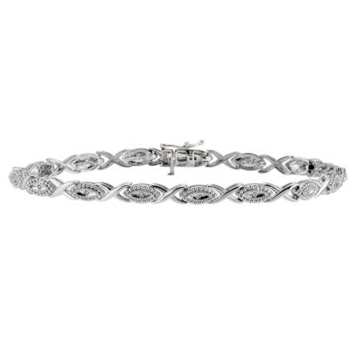 Sterling Silver and Diamond Bracelet