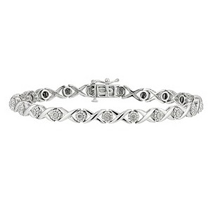 Sterling Silver & Diamond Bracelet
