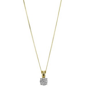 9ct Yellow Gold Diamond Pendant