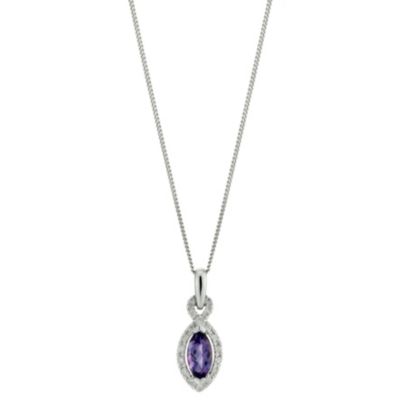 9ct White Gold Amethyst Pendant - Product number 8663025