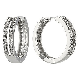 Sterling Silver Third Carat Diamond Earrings
