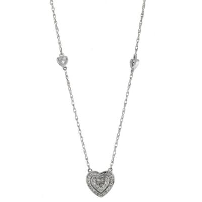 Keepsake Silver 1/5 Carat Diamond & Blue Topaz Heart Pendant - Product number 8663432