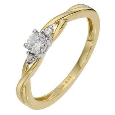 9ct Yellow Gold Fifth Carat Diamond Solitaire Ring