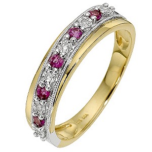 9ct Yellow Gold Ruby 