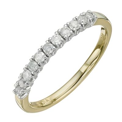 9ct Yellow Gold 1/4 Carat Diamond Eternity Ring