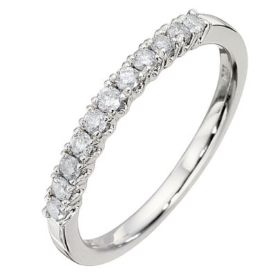 9ct White Gold Quarter Carat Diamond Eternity Ring