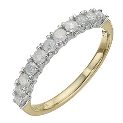 9ct Yellow Gold Half Carat Diamond Eternity Ring