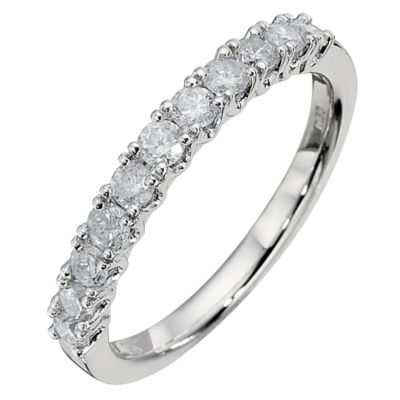 9ct White Gold Half Carat Diamond Eternity Ring