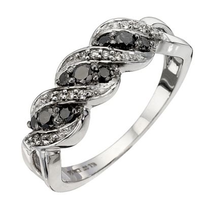 9ct White Gold 1/3 Carat Black 