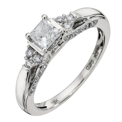 18ct White Gold 3/4 Carat Diamond Solitaire Ring - Product number 8669783