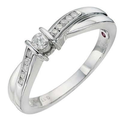 Cherished Silver & Diamond Solitaire Ring - Product number 8673381