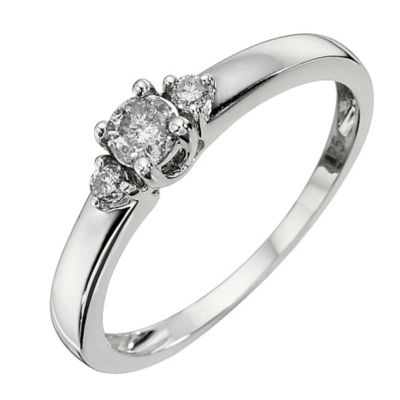 9ct White Gold Quarter Carat Diamond Solitaire Ring