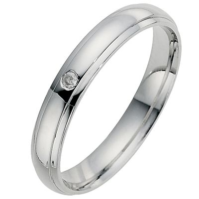 Silver Diamond Super Heavyweight 3mm Court Ring - Product number 8675821
