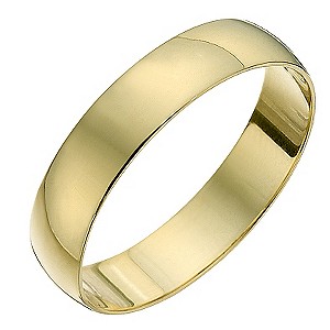 18ct Yellow Gold 4mm D Shape Heavyweight Ring