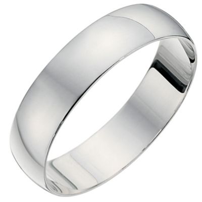 18ct White Gold Heavyweight D Shape Ring