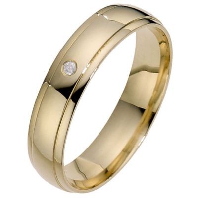 9ct Yellow Gold Diamond Extra Heavyweight Court Ring 5mm - Product number 8680507