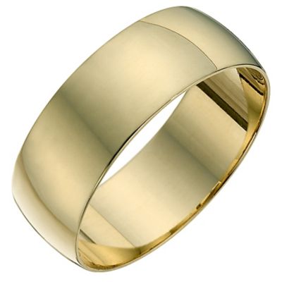 9ct yellow gold D shape 7mm heavy