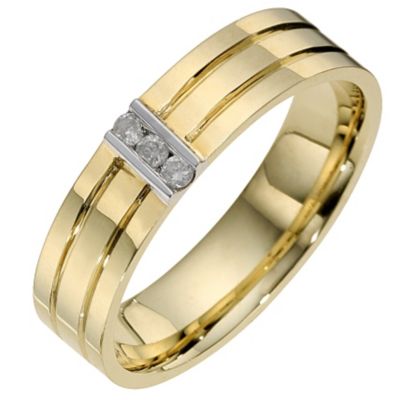 9ct Two Colour Gold Diamond Ring - Product number 8683972