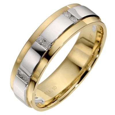 9ct Two Colour Gold Diamond Ring
