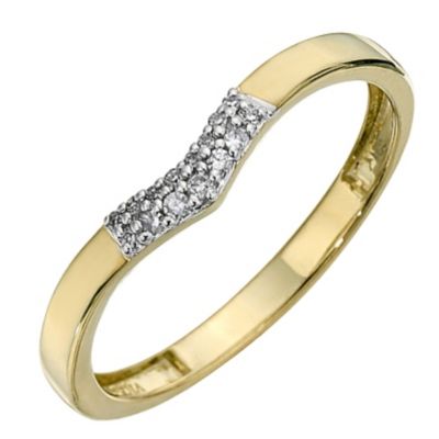 Unbranded 9ct Yellow Gold Shaped Diamond Ring