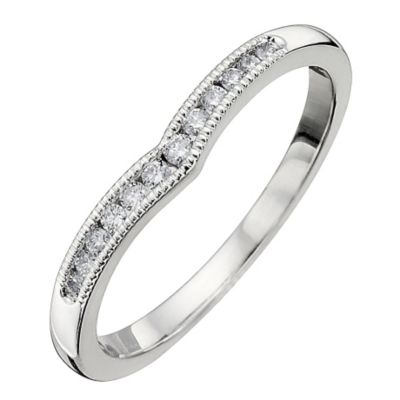9ct White Gold Diamond Set Shaped Ring - Product number 8686807